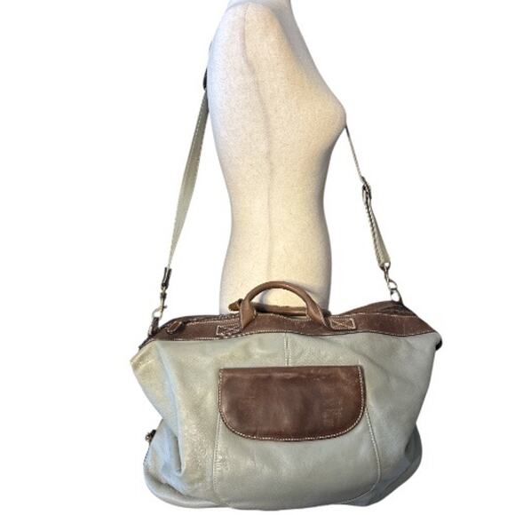 Vintage Taupe Brown Leather Latico Carry On Travel Bag - Picture 1 of 9